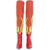 imageFSJ Women Stylish Flame Knee High Heel Boots Pointed Toe Stiletto Over the Knee Boots Fashion Thigh High Winter Warm Long Boots Size 415 USRedorange
