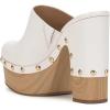 imageFSJ Women Closed Round Toe Mules High Chunky Heeled Sandals Slip On Platform Wooden Clogs Studs Comfy Shoes Size 416 USWhite