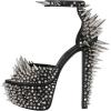 imageFSJ Women Spiked High Heel Sandals with Studded Ankle Strap Peep Toe Platform Chunky Rivets Heel Sexy Night Club Party Shoes Size 416 USBlack