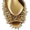 imageFSJ Women Spiked High Heel Sandals with Studded Ankle Strap Peep Toe Platform Chunky Rivets Heel Sexy Night Club Party Shoes Size 416 USGold