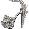imageFSJ Women Spiked High Heel Sandals with Studded Ankle Strap Peep Toe Platform Chunky Rivets Heel Sexy Night Club Party Shoes Size 416 USSilver