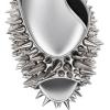 imageFSJ Women Spiked High Heel Sandals with Studded Ankle Strap Peep Toe Platform Chunky Rivets Heel Sexy Night Club Party Shoes Size 416 USSilver