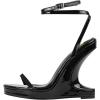 imageFSJ Women Wedge Heel Strappy Sandals with Platform Open Toe Adjustable Ankle Strap Comfortable Summer Office Shoes Size 416 USBlack