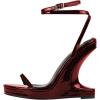 imageFSJ Women Wedge Heel Strappy Sandals with Platform Open Toe Adjustable Ankle Strap Comfortable Summer Office Shoes Size 416 USDark Red
