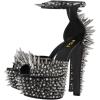 imageFSJ Women Spiked High Heel Sandals with Studded Ankle Strap Peep Toe Platform Chunky Rivets Heel Sexy Night Club Party Shoes Size 416 USBlack
