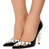 imageFSJ Slip On Pearls Beaded High Heels Slip On Pump Pointed Toe Mirror Effect Shiny Party Dress Club Shoes for Women Pearl 415 USBlackpearls 1