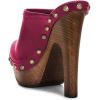 imageFSJ Women Closed Round Toe Mules Wooden Block High Heel Clogs Slip On Studded Platform Sandals Vintage Dress Slide Shoes Size 416 USDeep Pink