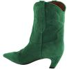 imageFSJ Women Square Toe Comfort Kitten Low Heel Ankle Boot Pull On Bootie Fall Winter Cowgirl Cowboy Dressy Shoes Size 416 USGreen Suede