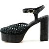 imageFSJ Women Closed Toe Woven Sandals Summer Platform Chunky High Heel Ankle Strap Chic Hollow Braided Breathable Wedding Shoes Size 416 USBlackGreen