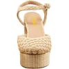 imageFSJ Women Closed Toe Woven Sandals Summer Platform Chunky High Heel Ankle Strap Chic Hollow Braided Breathable Wedding Shoes Size 416 USFlax