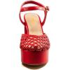 imageFSJ Women Closed Toe Woven Sandals Summer Platform Chunky High Heel Ankle Strap Chic Hollow Braided Breathable Wedding Shoes Size 416 USRed