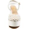 imageFSJ Women Closed Toe Woven Sandals Summer Platform Chunky High Heel Ankle Strap Chic Hollow Braided Breathable Wedding Shoes Size 416 USWhite