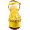 imageFSJ Women Closed Toe Woven Sandals Summer Platform Chunky High Heel Ankle Strap Chic Hollow Braided Breathable Wedding Shoes Size 416 USYellow