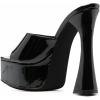 imageFSJ Women Slip On Platform Heeled Sandals Peep Open Toe Chunky Block High Heels Mules Backless Summer Dress Slide Sandals Size 415 USBlack Patent