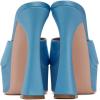 imageFSJ Women Slip On Platform Heeled Sandals Peep Open Toe Chunky Block High Heels Mules Backless Summer Dress Slide Sandals Size 415 USBlue Satin
