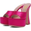 imageFSJ Women Slip On Platform Heeled Sandals Peep Open Toe Chunky Block High Heels Mules Backless Summer Dress Slide Sandals Size 415 USMagenta