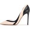 imageFSJ Women Formal Dress Shoes Pointed Toe DOrsay High Heels Sexy Stiletto Versatile Office Wear Pumps Size 415 USBeige and Black