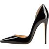 imageFSJ Women Formal Dress Shoes Pointed Toe DOrsay High Heels Sexy Stiletto Versatile Office Wear Pumps Size 415 USBlack Patent