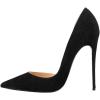 imageFSJ Women Formal Dress Shoes Pointed Toe DOrsay High Heels Sexy Stiletto Versatile Office Wear Pumps Size 415 USBlack Suede