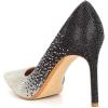 imageFSJ Women Formal Dress Shoes Pointed Toe DOrsay High Heels Sexy Stiletto Versatile Office Wear Pumps Size 415 USBlack White Gradient Rhinestones