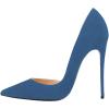 imageFSJ Women Formal Dress Shoes Pointed Toe DOrsay High Heels Sexy Stiletto Versatile Office Wear Pumps Size 415 USBlue Suede