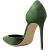 imageFSJ Women Formal Dress Shoes Pointed Toe DOrsay High Heels Sexy Stiletto Versatile Office Wear Pumps Size 415 USGreen Suede