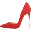 imageFSJ Women Formal Dress Shoes Pointed Toe DOrsay High Heels Sexy Stiletto Versatile Office Wear Pumps Size 415 USRed Suede