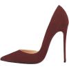 imageFSJ Women Formal Dress Shoes Pointed Toe DOrsay High Heels Sexy Stiletto Versatile Office Wear Pumps Size 415 USSorrel Suede