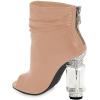 imageFSJ Women Stylish Peep Toe Slouch Ankle Boots Chunky Stacked Heels Party Prom Nightclub Evening Wedding Crystal Heel Dress Shoes Size 415 USNude