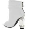 imageFSJ Women Stylish Peep Toe Slouch Ankle Boots Chunky Stacked Heels Party Prom Nightclub Evening Wedding Crystal Heel Dress Shoes Size 415 USWhite