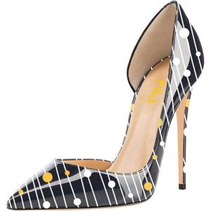 imageFSJ Women Formal Dress Shoes Pointed Toe DOrsay High Heels Sexy Stiletto Versatile Office Wear Pumps Size 415 USDotted Line