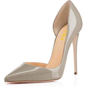 imageFSJ Women Formal Dress Shoes Pointed Toe DOrsay High Heels Sexy Stiletto Versatile Office Wear Pumps Size 415 USGrey
