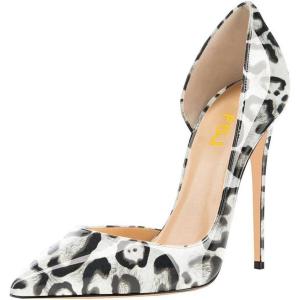 imageFSJ Women Formal Dress Shoes Pointed Toe DOrsay High Heels Sexy Stiletto Versatile Office Wear Pumps Size 415 USLeopard