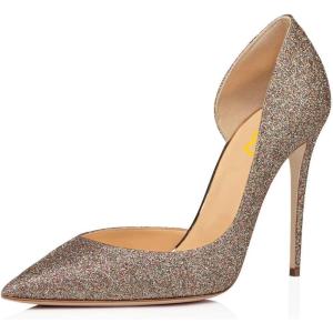 imageFSJ Women Formal Dress Shoes Pointed Toe DOrsay High Heels Sexy Stiletto Versatile Office Wear Pumps Size 415 USMulti 2