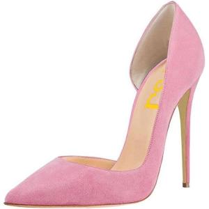 imageFSJ Women Formal Dress Shoes Pointed Toe DOrsay High Heels Sexy Stiletto Versatile Office Wear Pumps Size 415 USPink