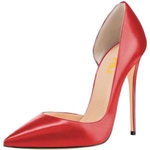 imageFSJ Women Formal Dress Shoes Pointed Toe DOrsay High Heels Sexy Stiletto Versatile Office Wear Pumps Size 415 USRed
