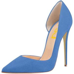 imageFSJ Women Formal Dress Shoes Pointed Toe DOrsay High Heels Sexy Stiletto Versatile Office Wear Pumps Size 415 USRoyal Blue
