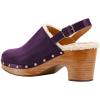 imageFSJ Women Closed Round Toe Clogs Fur Lining Rivets Wooden Chunky Mid Heel Slingback Mules with Studs Comfortable Shoes Size 416 USPurple