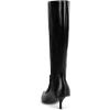 imageFSJ Women Pointed Toe Knee High Boots Kitten Low Heel Wide Calf Zipper Fold Over Evening Daily Wear Dress Shoes Size 416 USBlack