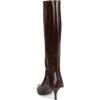 imageFSJ Women Pointed Toe Knee High Boots Kitten Low Heel Wide Calf Zipper Fold Over Evening Daily Wear Dress Shoes Size 416 USChocolate