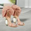imageFSJ Women Open Toe Stylish Sandals Ankle Strap Chunky Block High Thick Heels Wedding Party Ballroom Shoes Size 415 USNude