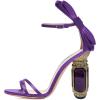 imageFSJ Women Open Toe Stylish Sandals Ankle Strap Chunky Block High Thick Heels Wedding Party Ballroom Shoes Size 415 USPurple Bow