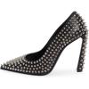 imageFSJ Women Classic Pumps Closed Pointed Toe Slim High Heel Fashion Studded Rivets Slip On Cocktail Party Prom Sexy Dress Shoes Size 416 USBlack