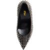 imageFSJ Women Classic Pumps Closed Pointed Toe Slim High Heel Fashion Studded Rivets Slip On Cocktail Party Prom Sexy Dress Shoes Size 416 USBlack