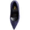 imageFSJ Women Classic Pumps Closed Pointed Toe Slim High Heel Fashion Studded Rivets Slip On Cocktail Party Prom Sexy Dress Shoes Size 416 USBlue