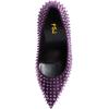 imageFSJ Women Classic Pumps Closed Pointed Toe Slim High Heel Fashion Studded Rivets Slip On Cocktail Party Prom Sexy Dress Shoes Size 416 USPurple