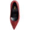 imageFSJ Women Classic Pumps Closed Pointed Toe Slim High Heel Fashion Studded Rivets Slip On Cocktail Party Prom Sexy Dress Shoes Size 416 USRed