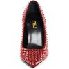 imageFSJ Women Classic Pumps Closed Pointed Toe Slim High Heel Fashion Studded Rivets Slip On Cocktail Party Prom Sexy Dress Shoes Size 416 USRed