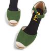 imageFSJ Women Closed Toe Espadrilles Dressy Wedge Sandal Ankle Strap Buckle High Heels Comfort Platform Sandals Shoes Size 415 USGreen