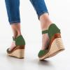 imageFSJ Women Closed Toe Espadrilles Dressy Wedge Sandal Ankle Strap Buckle High Heels Comfort Platform Sandals Shoes Size 415 USGreen